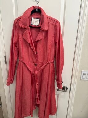 Anthropologie Coral Pink Jacket with Notched Collar